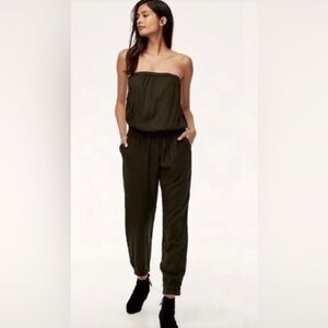 Aritzia Sunday Best Tabata jumpsuit strapless olive green small